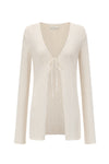 SWAYING/KNIT lace-up long-sleeved cardigan SW24SS1T74 white PS77